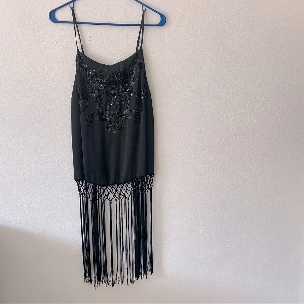 Vintage forever 21 sequins silky fringe top